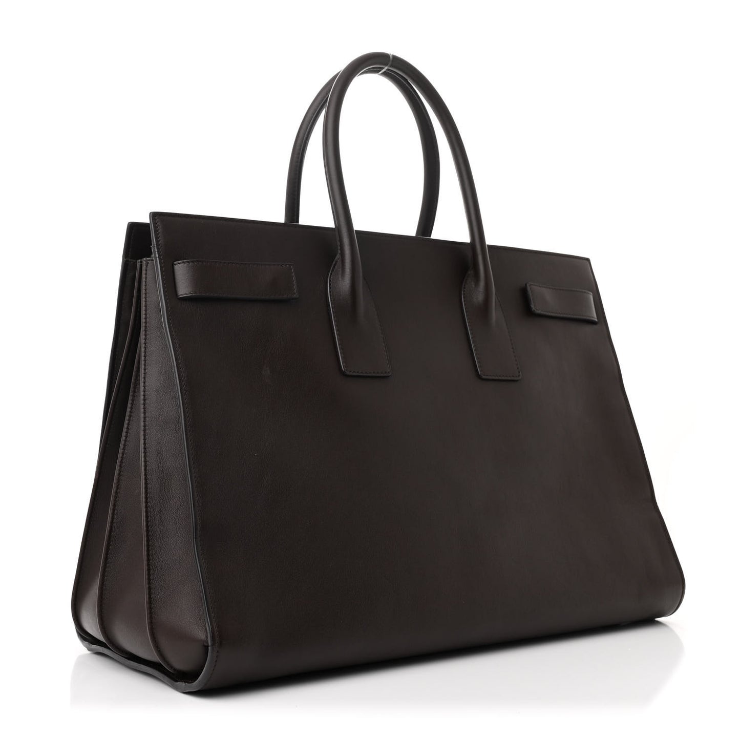 Calfskin Large Sac De Jour Carryall Dark Brown