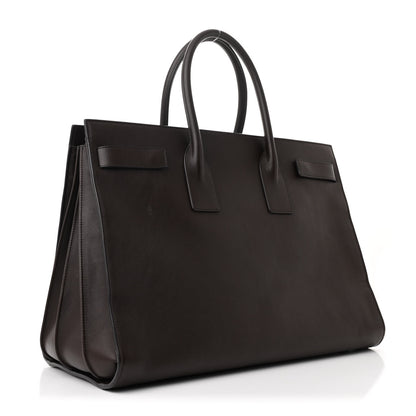 Saint Laurent Calfskin Large Sac De Jour Carryall Dark Brown 3 of 10