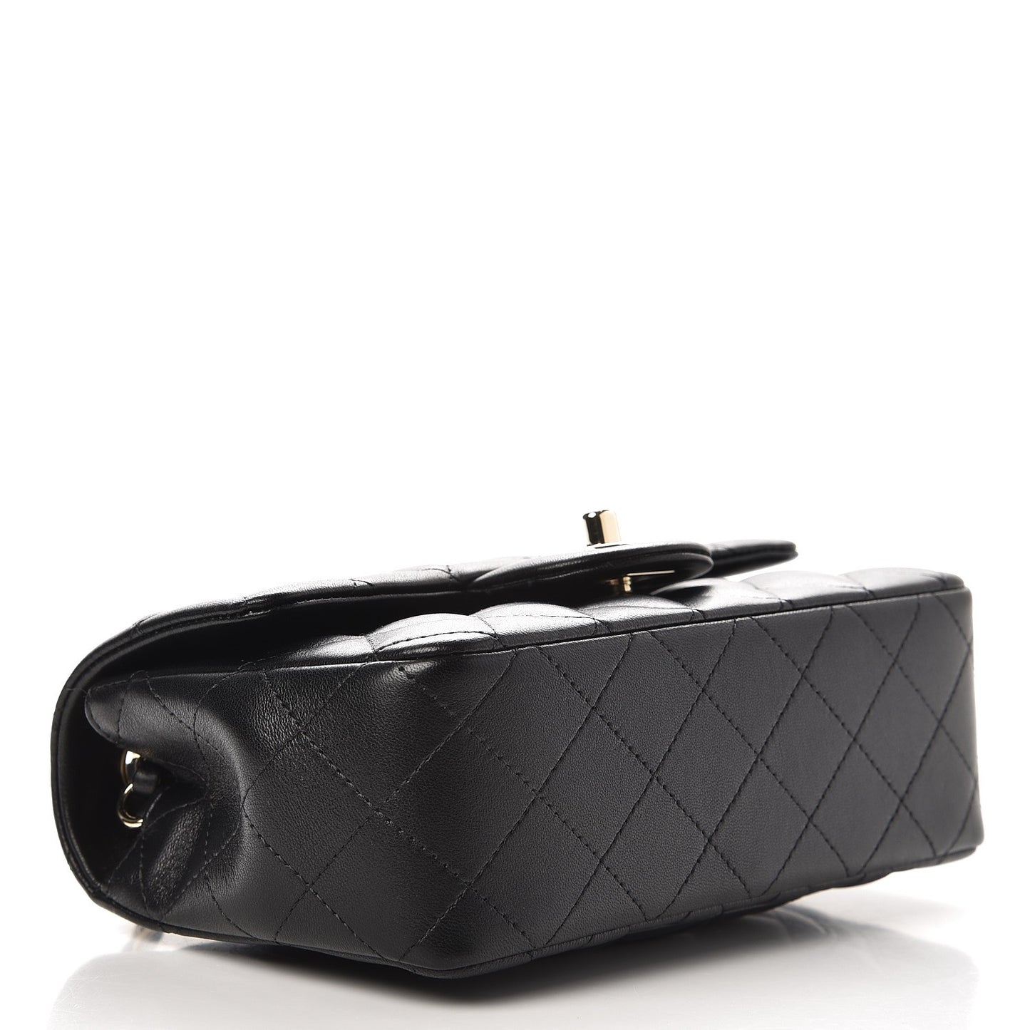 Lambskin Quilted Mini Rectangular Flap Black