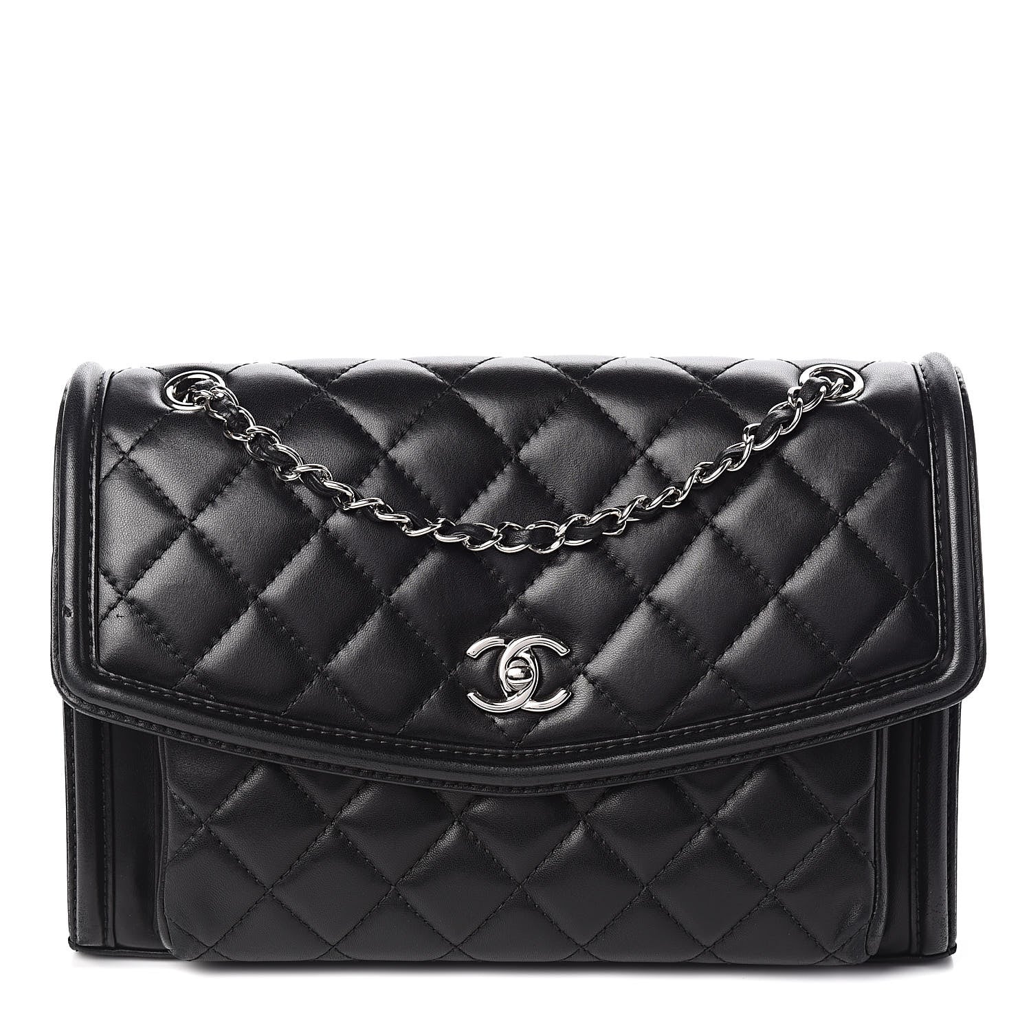 Chanel Lambskin Quilted Large Geometric Flap Black 1 of 17