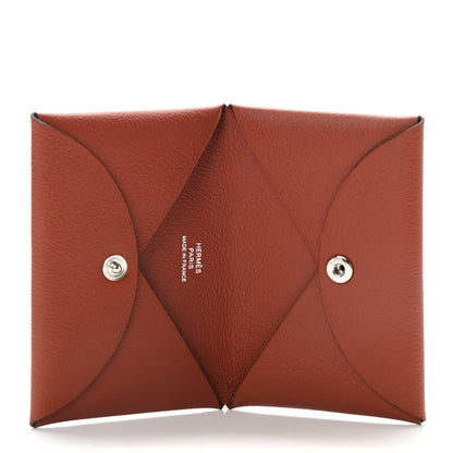 Hermes Evercolor Calvi Card Case Sienne 4 of 5
