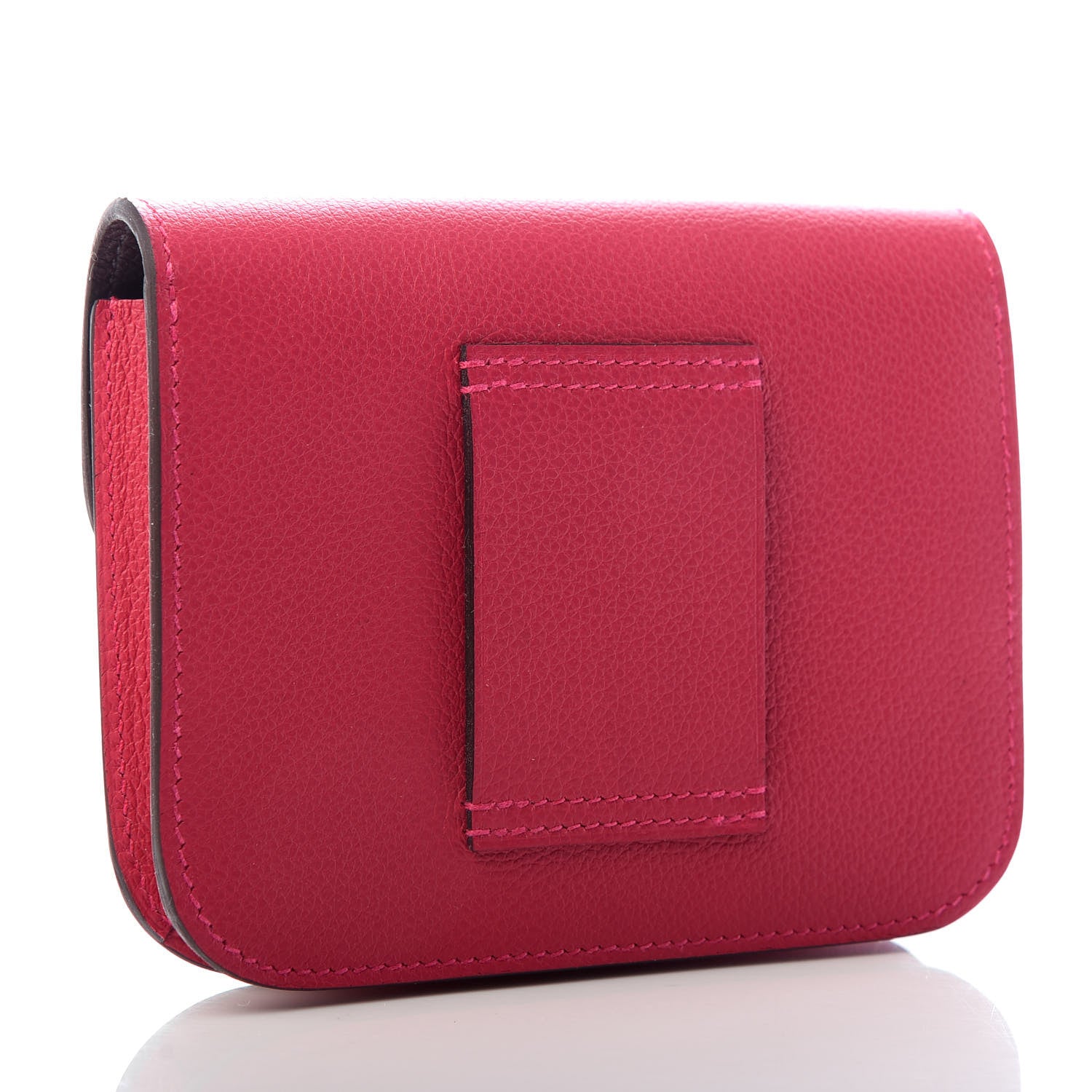 Hermes Evercolor Verso Constance Slim Wallet Framboise Rouge Sellier 4 of 7