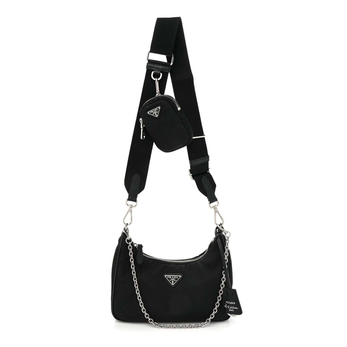 Saffiano Lux Re-Edition 2005 Shoulder Bag Black