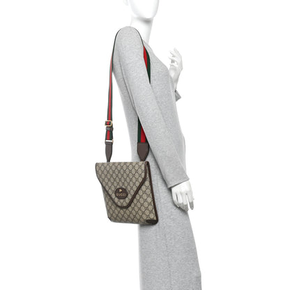 Gucci GG Supreme Monogram Web Medium Neo Vintage Flap Messenger Bag Beige New Acero 2 of 14