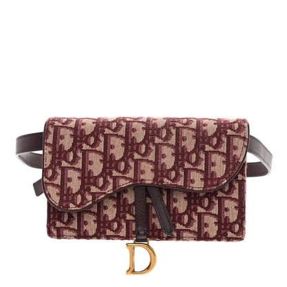 Christian Dior Oblique Saddle Belt Bag Bordeaux 1 of 9