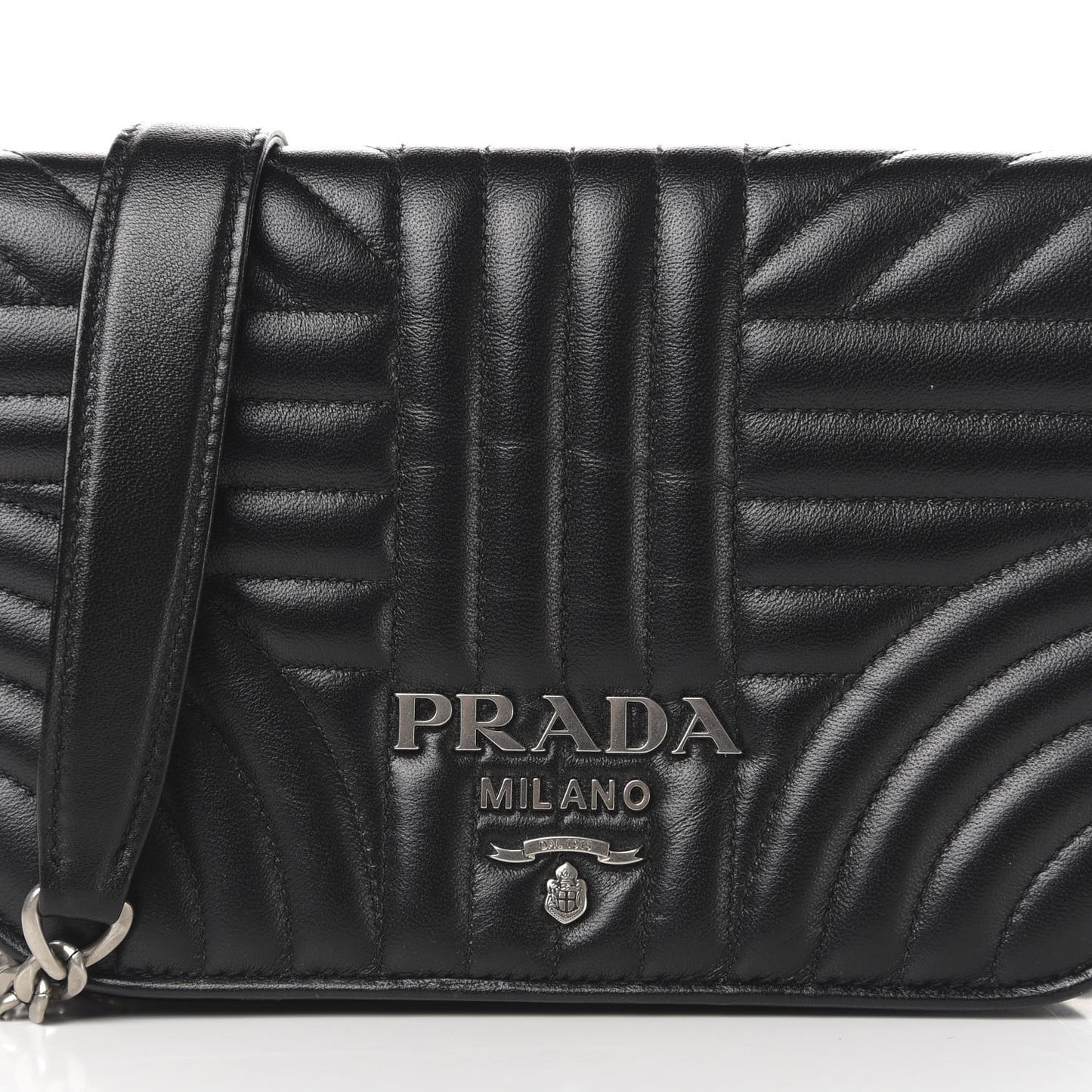 Soft Calfskin Impunture Small Diagramme Crossbody Bag Black