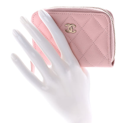 Chanel Caviar Quilted Zip Coin Purse Light Pink 2 of 7