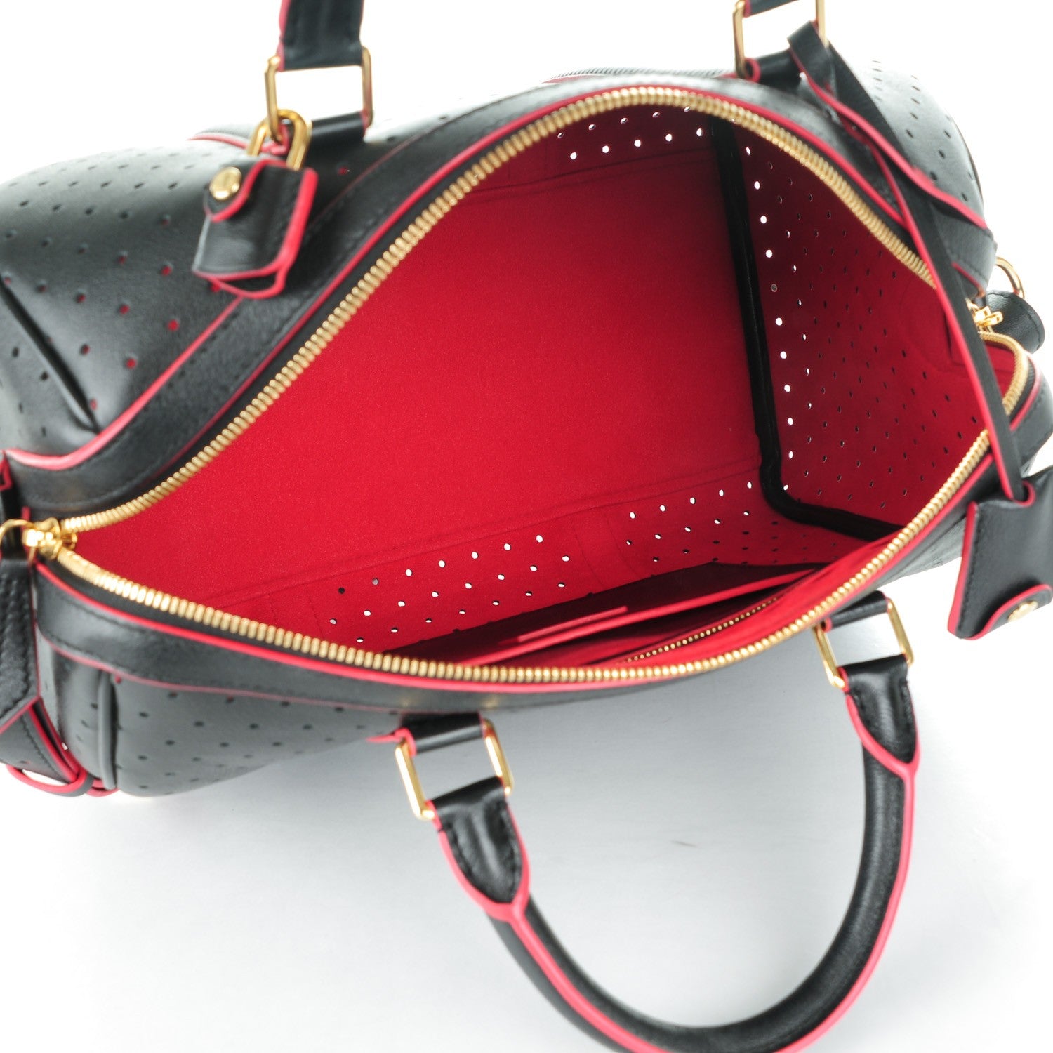 Louis Vuitton Veau Soie Calfskin Perforated SC Bag PM Black 5 of 7