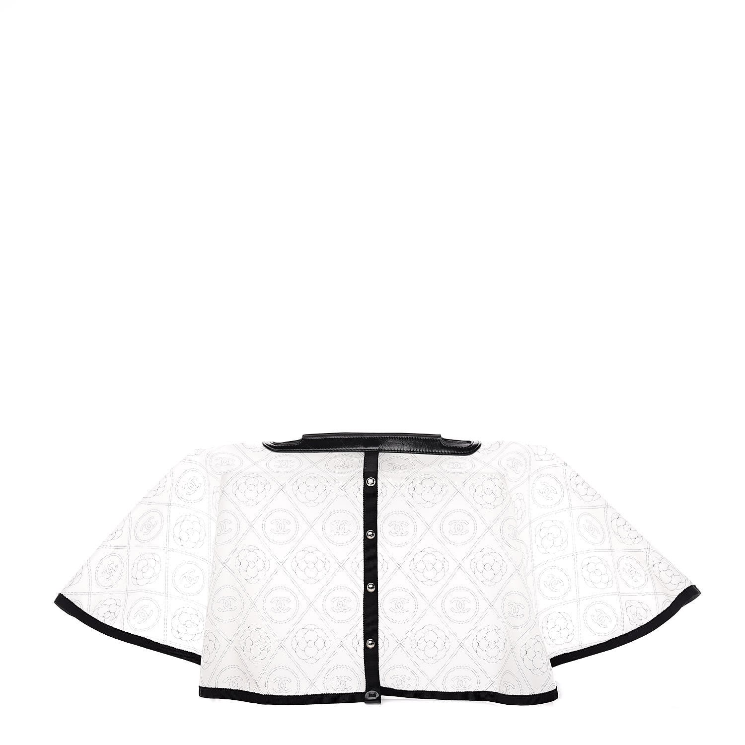 Chanel PVC Calfskin Coco Bag Raincoat White Black 1 of 6