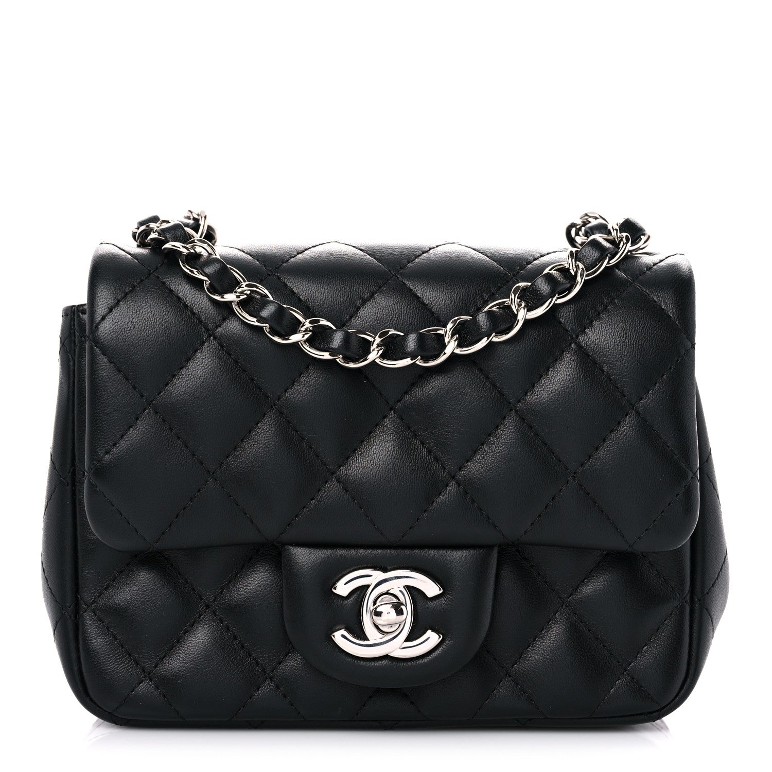 Chanel Lambskin Quilted Mini Square Flap Black 1 of 10