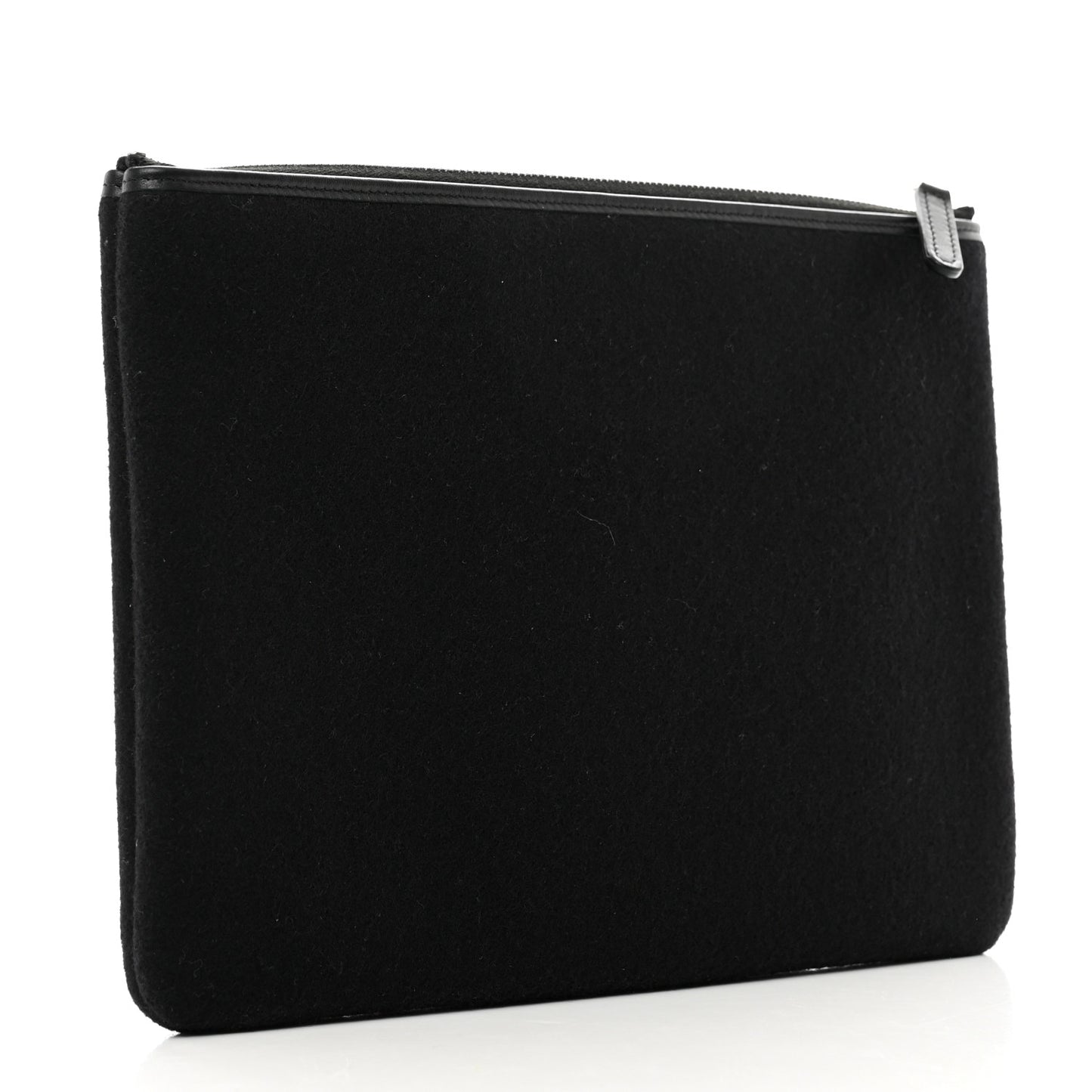 Wool Medium Deauville Cosmetic Pouch Black