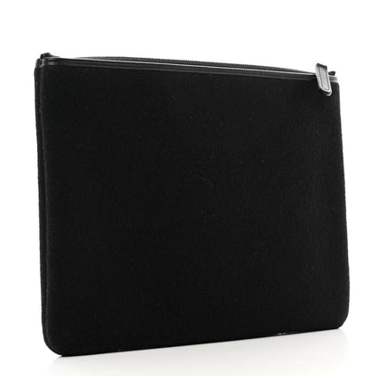 Chanel Wool Medium Deauville Cosmetic Pouch Black 3 of 7