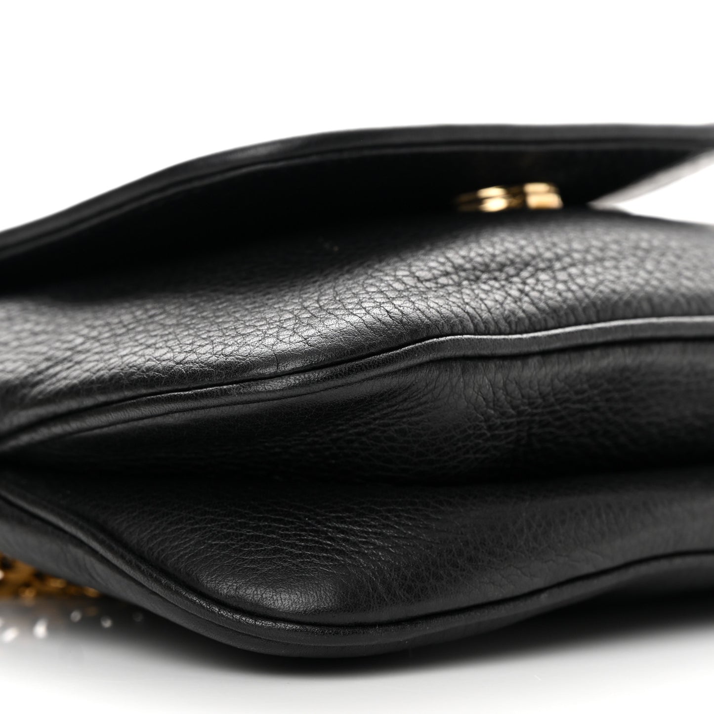 Pebbled Calfskin Small 1973 Chain Shoulder Bag Black
