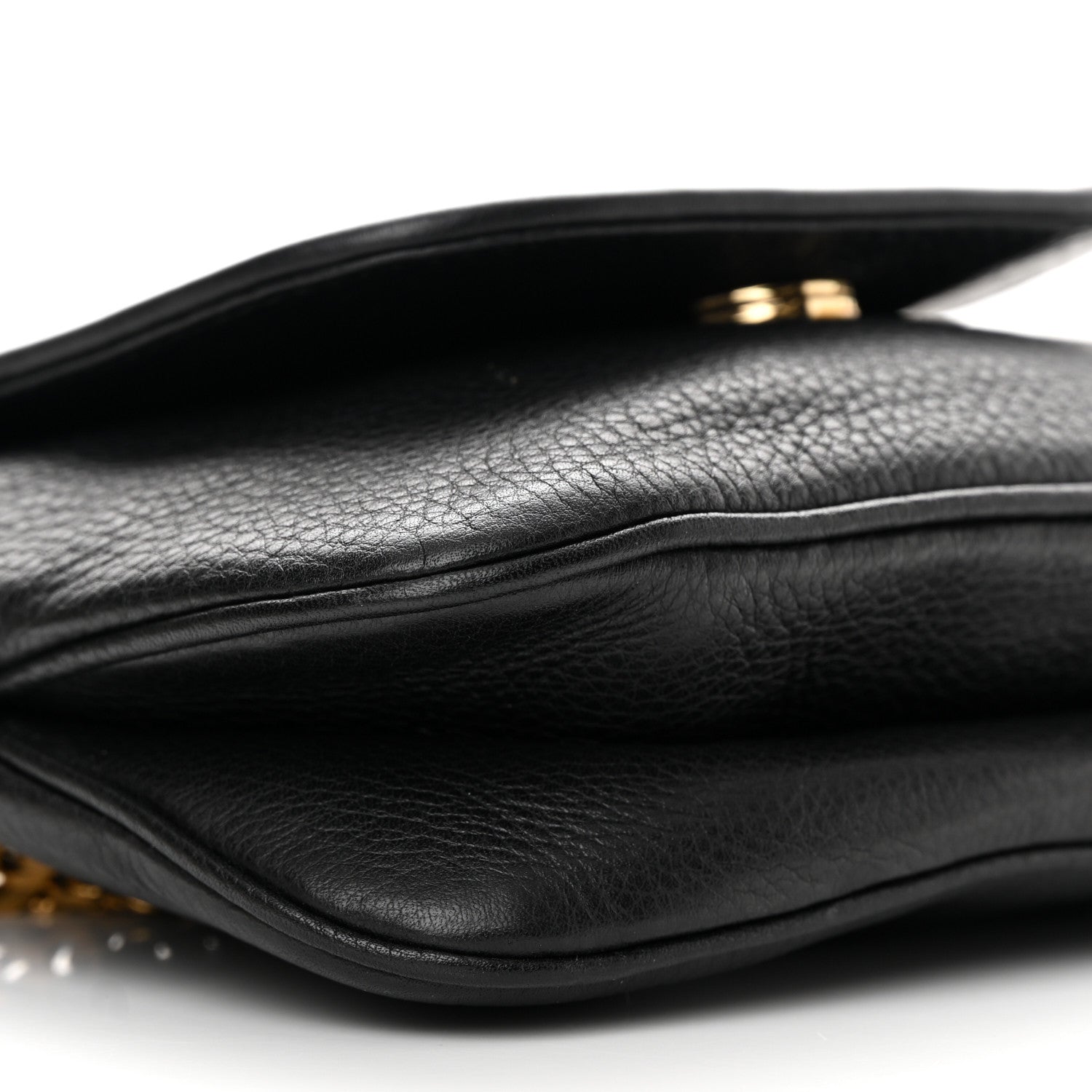 Gucci Pebbled Calfskin Small 1973 Chain Shoulder Bag Black 9 of 11