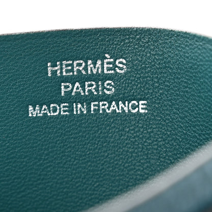 Hermes Allegretto Chevre Mysore H Sport 3CC Card Holder Case Black Vert Bosphore 6 of 8