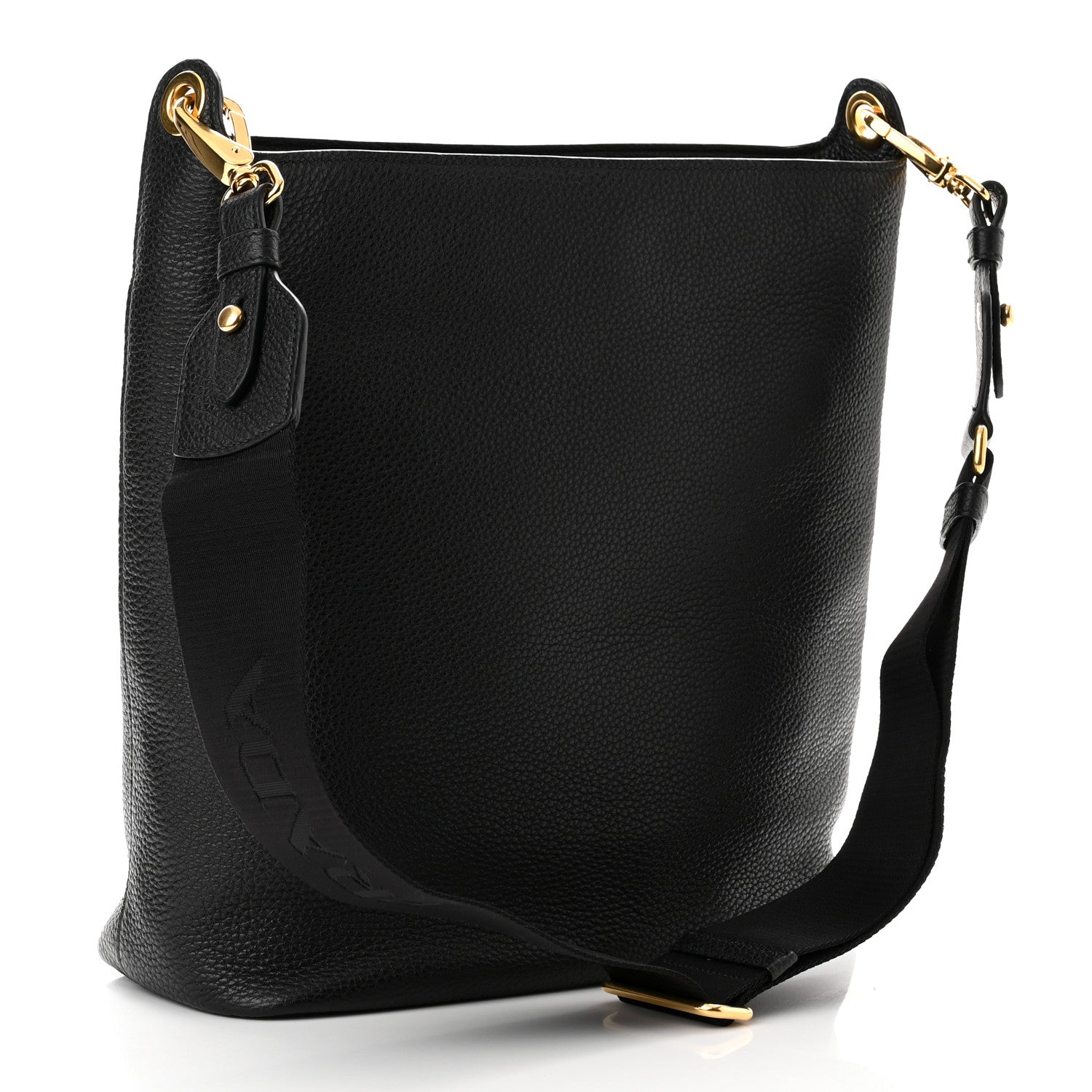 Prada Vitello Phenix Metal Hobo Black 2 of 7