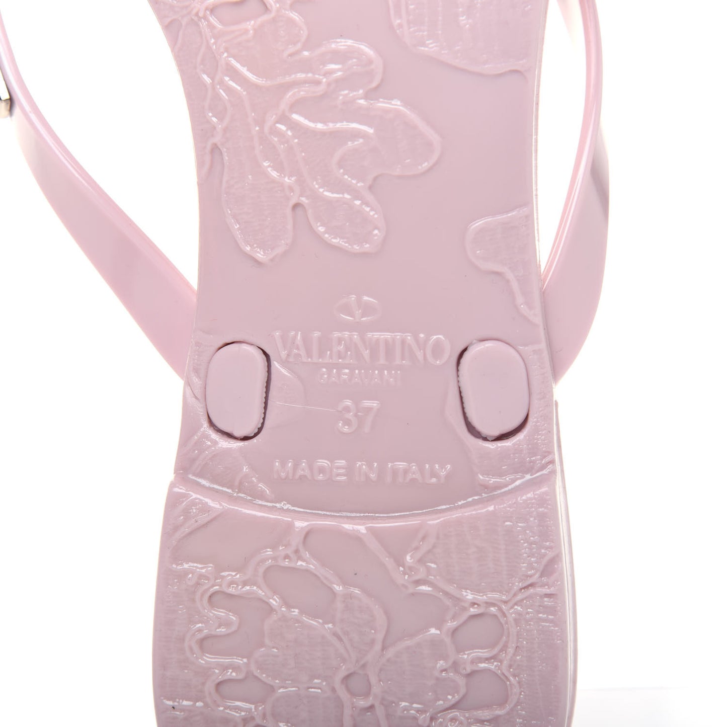 PVC Jelly Rockstud Bow Thong Sandals 37 Water Rose