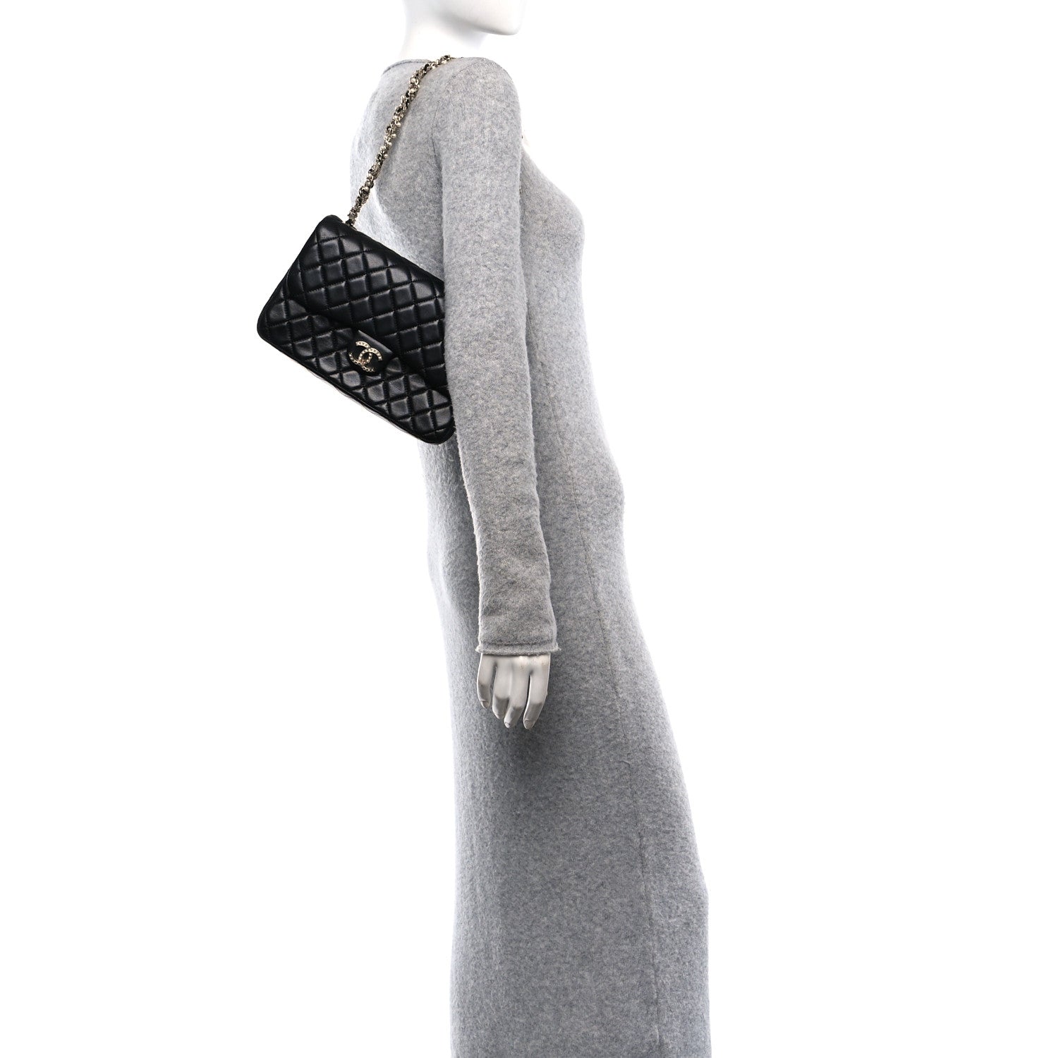 Chanel Lambskin Quilted Medium Westminster Pearl Flap Black 2 of 10
