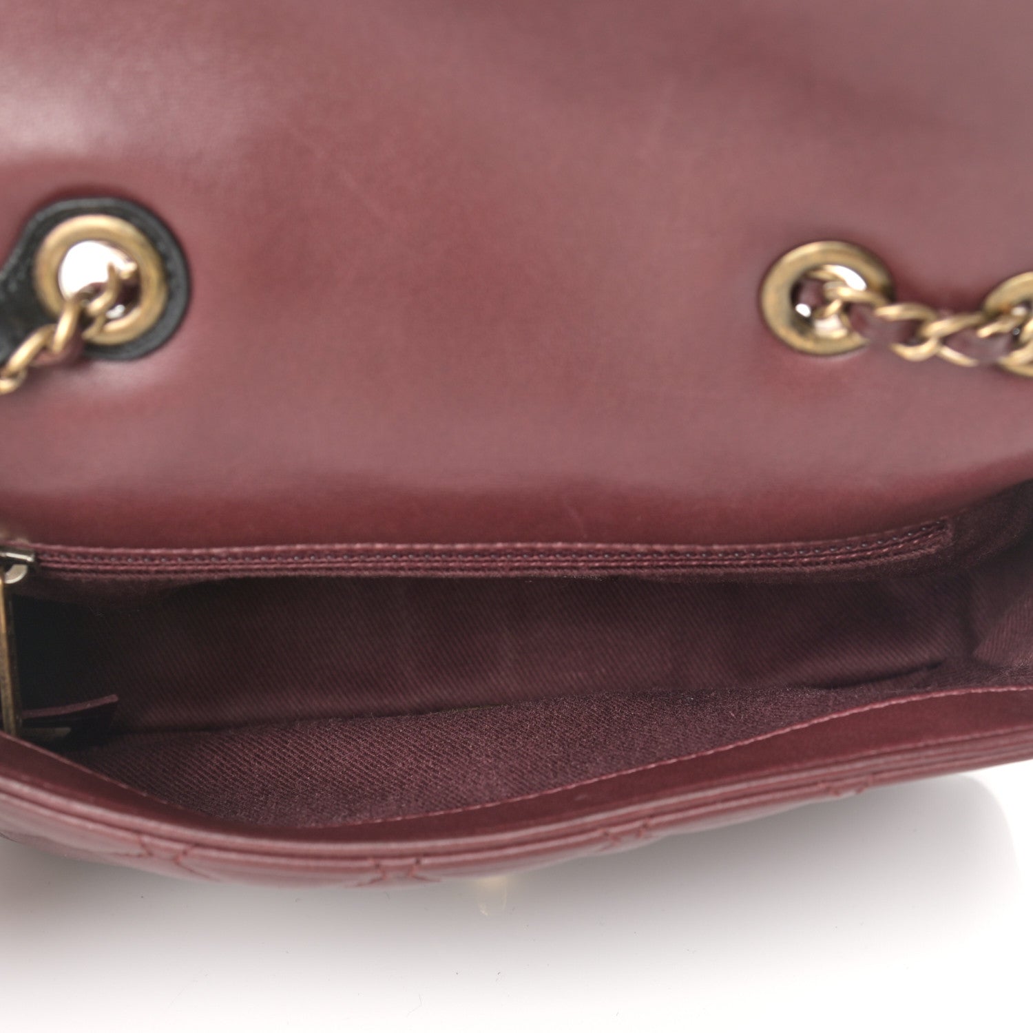 Chanel Lambskin Quilted Meat Packaged Mini Rectangular Flap Burgundy 5 of 9