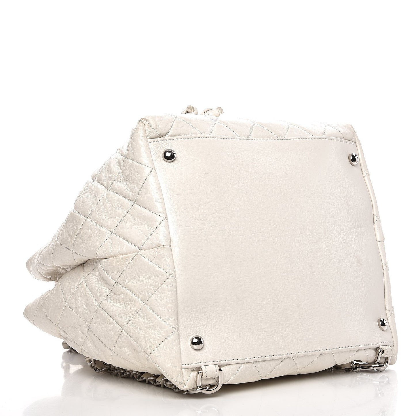 Lambskin Quilted Beijing Backpack Bag White
