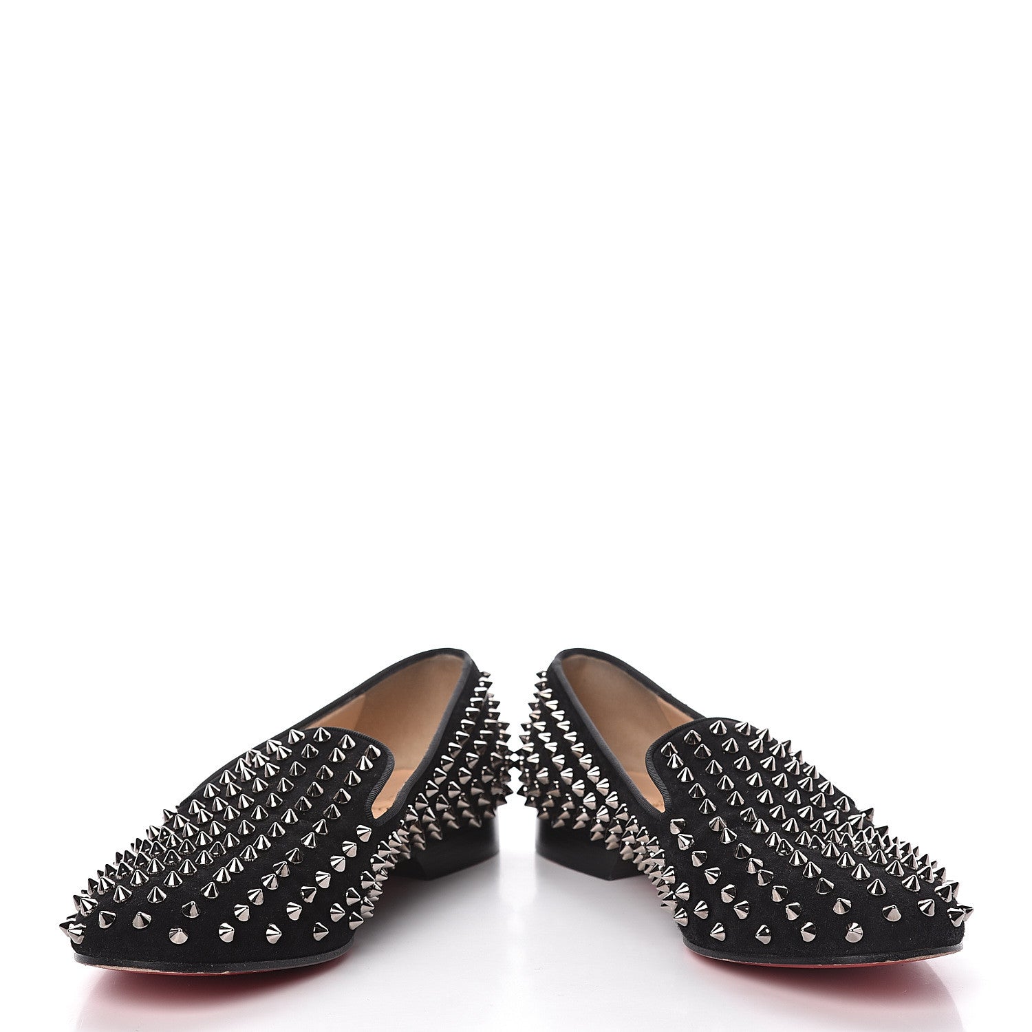 Christian Louboutin Suede Mens Rollerboy Spikes Flat Loafers 39.5 Black 13 of 14