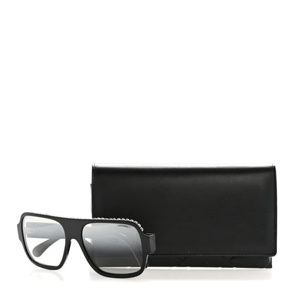 Chanel Acetate Crystal CC Shield Sunglasses 71431A Black Grey 8 of 8