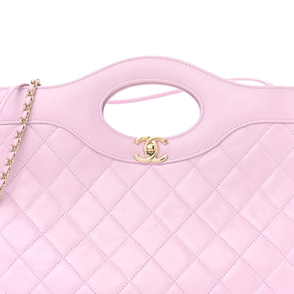 Chanel Shiny Lambskin Quilted 31 Shopping Bag Light Purple 8 of 10