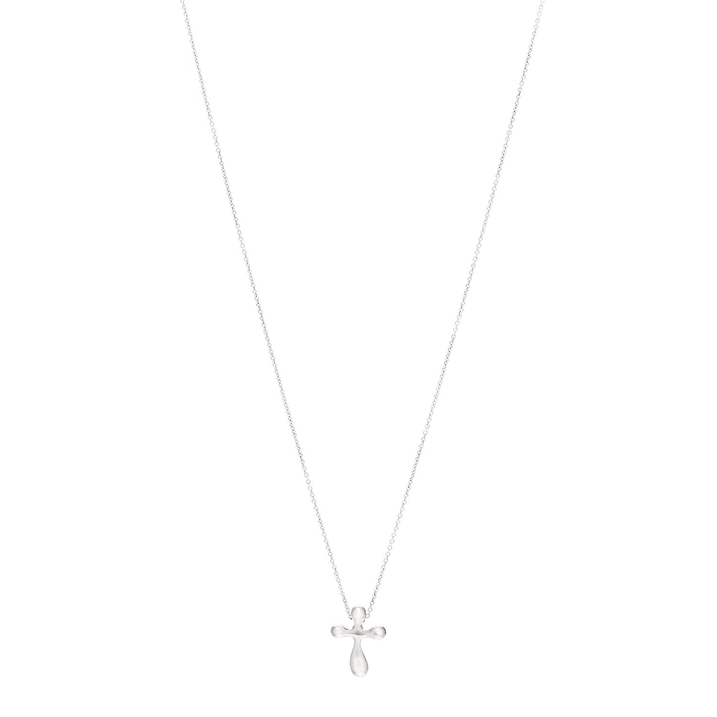 Sterling Silver 12mm Elsa Peretti Cross Pendant Necklace