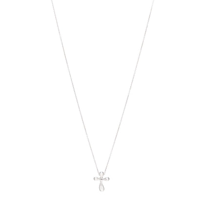 Tiffany Sterling Silver 12mm Elsa Peretti Cross Pendant Necklace 1 of 5