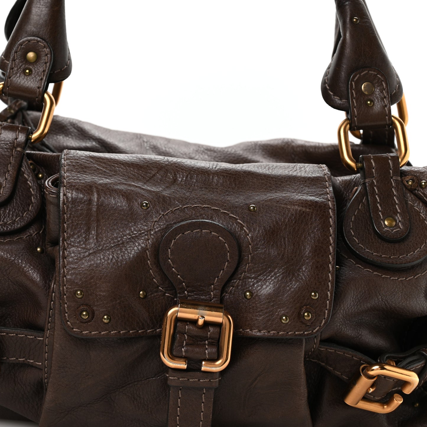 Calfskin Paddington Front Pocket Tote Chocolate