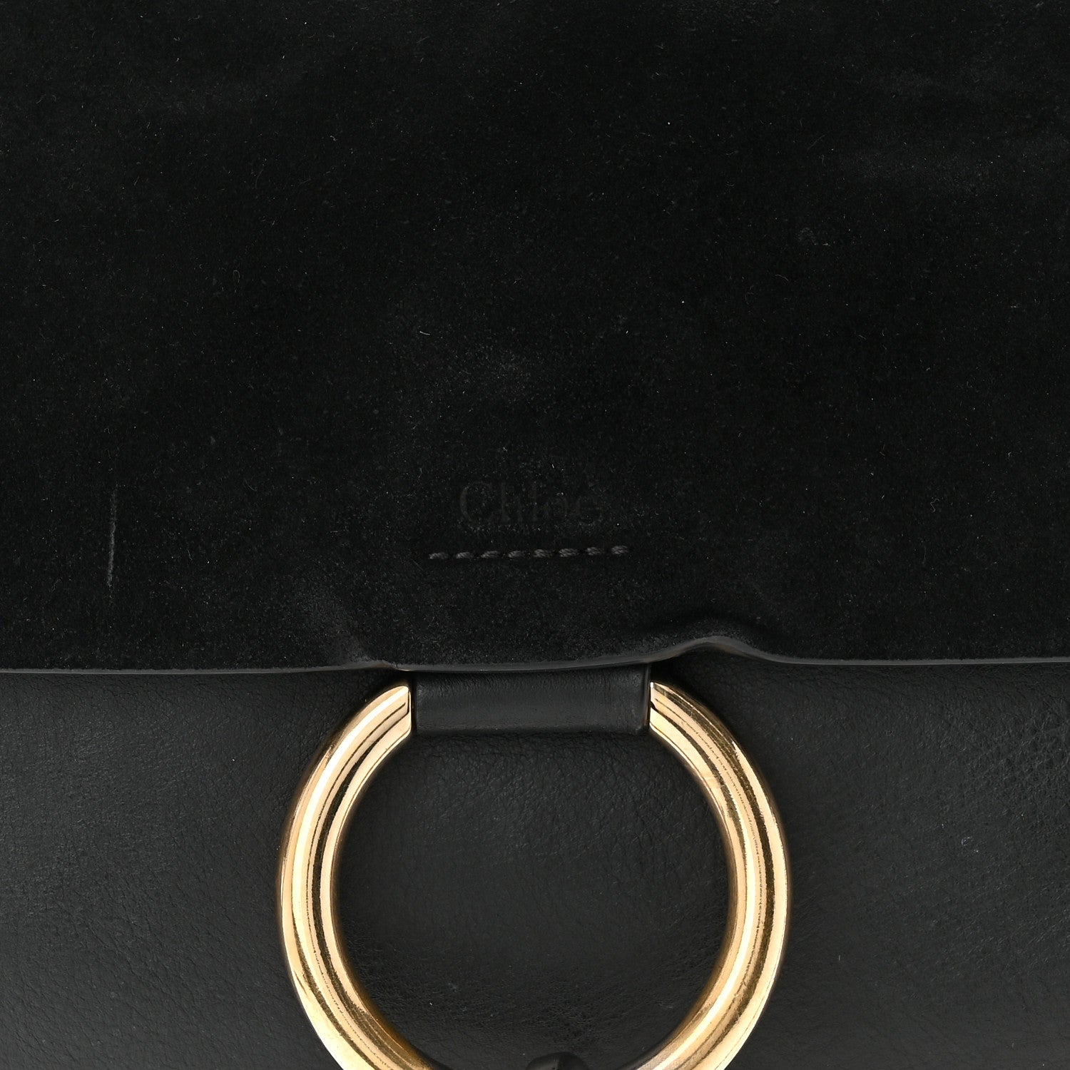 Chloe Suede Calfskin Small Faye Shoulder Bag Black 7 of 15