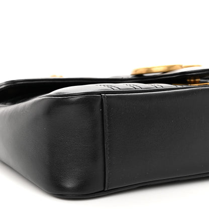 Gucci Calfskin Matelasse Small GG Marmont Shoulder Bag Black 8 of 9