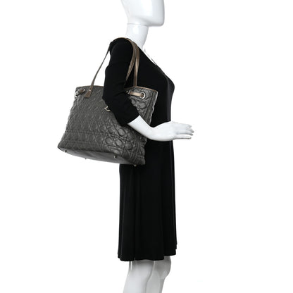 Christian Dior Coated Canvas Cannage Medium Panarea Tote Bronze 2 of 16