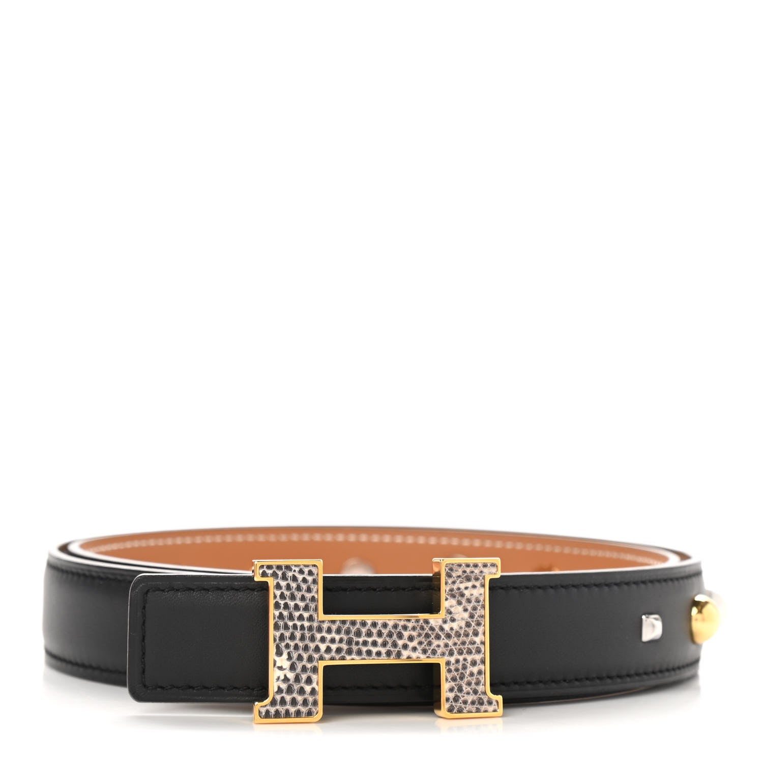 Hermes Swift Lizard 24mm Mini Constance H Belt 75 Black Ombre 1 of 8