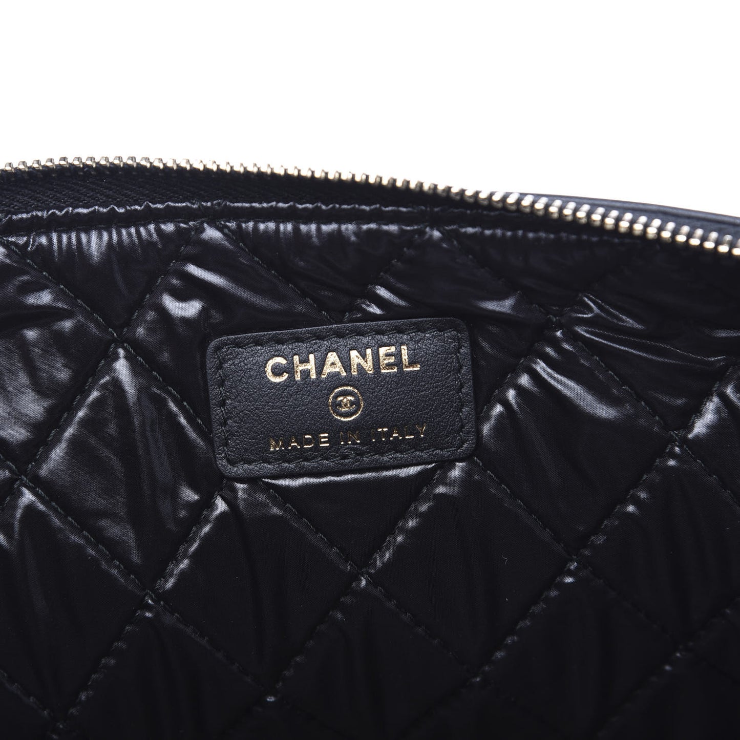 Lambskin Quilted Large Boy Cosmetic Case Black