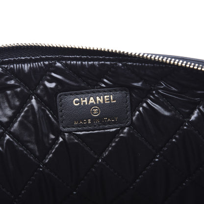 Chanel Lambskin Quilted Large Boy Cosmetic Case Black 5 of 8