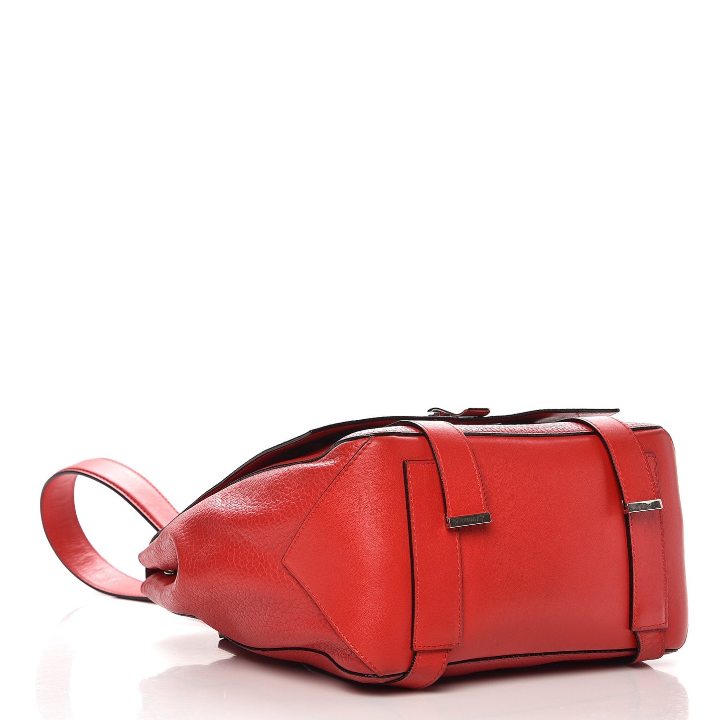 Pebbled Calfskin PS Courier Backpack Red