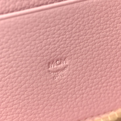 MCM Visetos Large Zip Around Wallet Pink 6 of 7