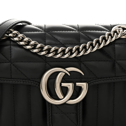 Gucci Calfskin Matelasse Aria Mini GG Marmont Shoulder Bag Black 8 of 10