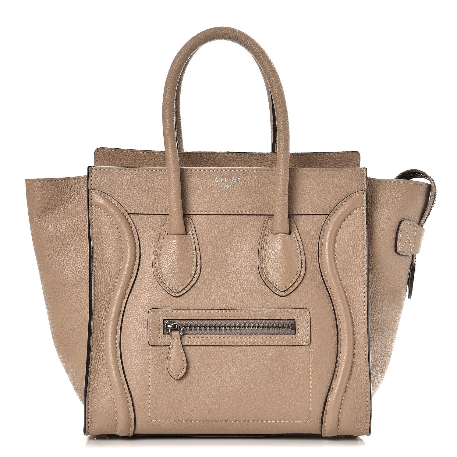 Celine Drummed Calfskin Micro Luggage Dune 1 of 9