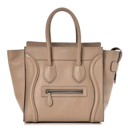 Celine Drummed Calfskin Micro Luggage Dune 1 of 9