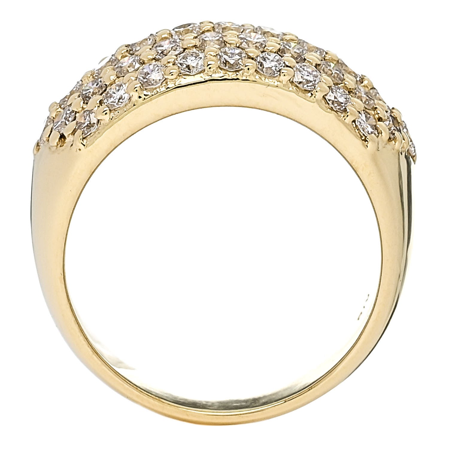 Parker & West by FASHIONPHILE 18K Yellow Gold Diamond 1.68ctw Five Row Ring 53 6.5 5 of 10