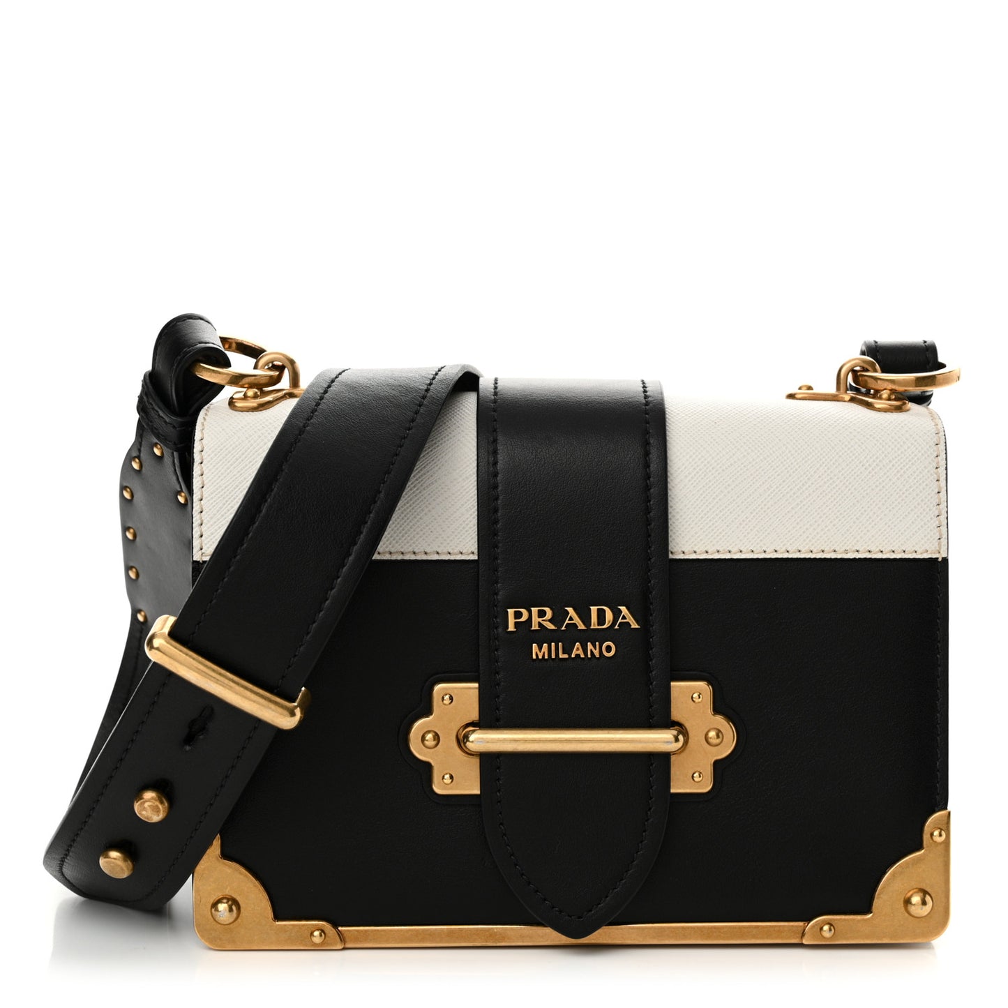 City Calf Saffiano Cahier Bag Talco Black