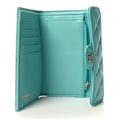 Chanel Caviar Quilted Medium Flap Wallet Light Blue 5 of 9