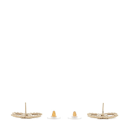 Chanel Crystal CC Large Stud Earrings Gold 3 of 5