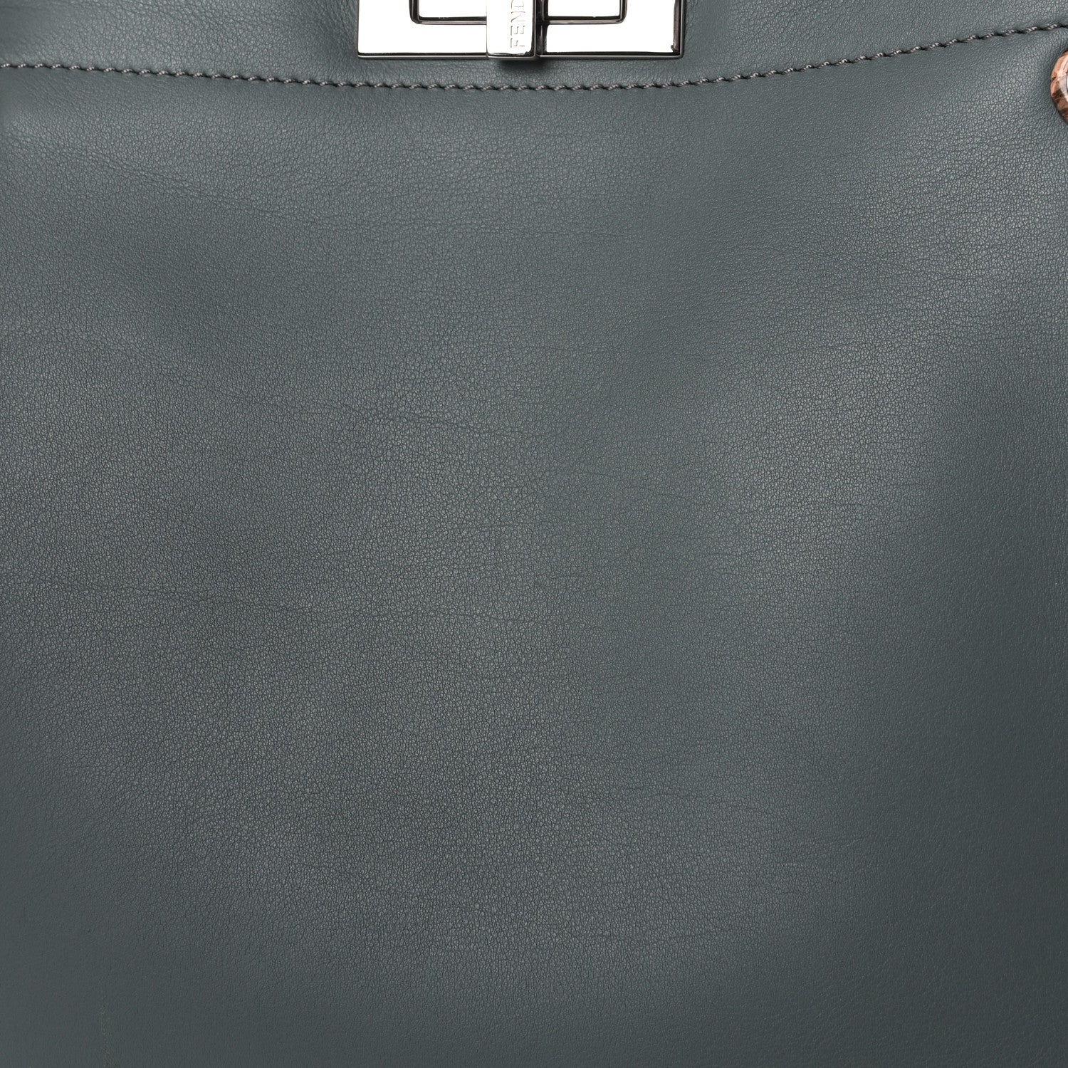 Fendi Vitello Seta Elaphe Nappa Grommet Medium Peekaboo Iconic Satchel Grey 13 of 14