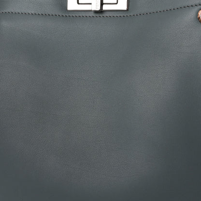 Fendi Vitello Seta Elaphe Nappa Grommet Medium Peekaboo Iconic Satchel Grey 13 of 14