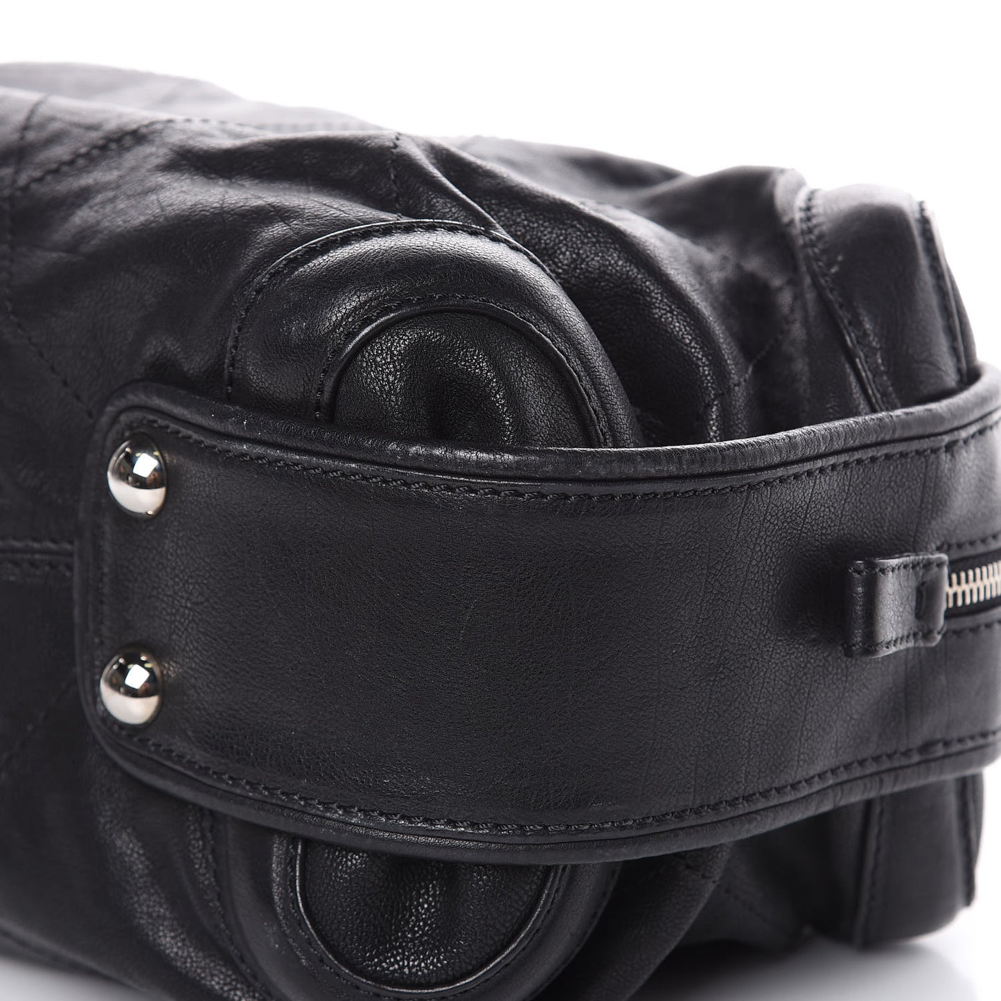 Calfskin Stitched Bowler Black