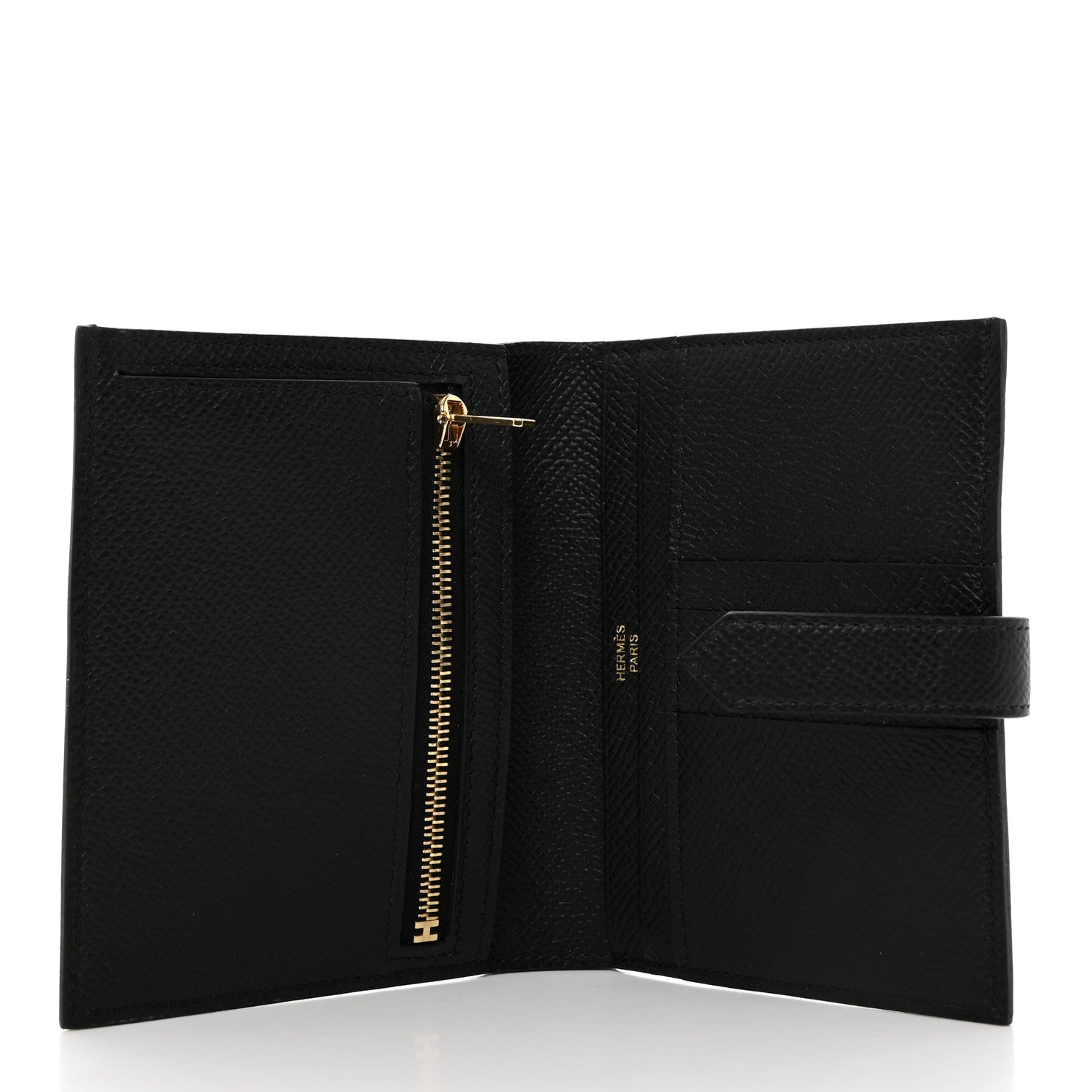 Hermes Epsom Bearn Compact Wallet Black 5 of 8