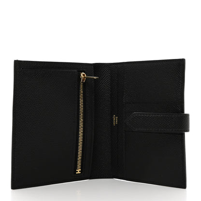 Hermes Epsom Bearn Compact Wallet Black 5 of 8